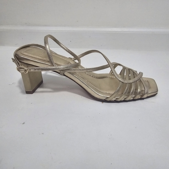 Alexandre Birman Naya Slingback Gold Strappy Heeled Sandal Metalic Evening Holid - Picture 3 of 12